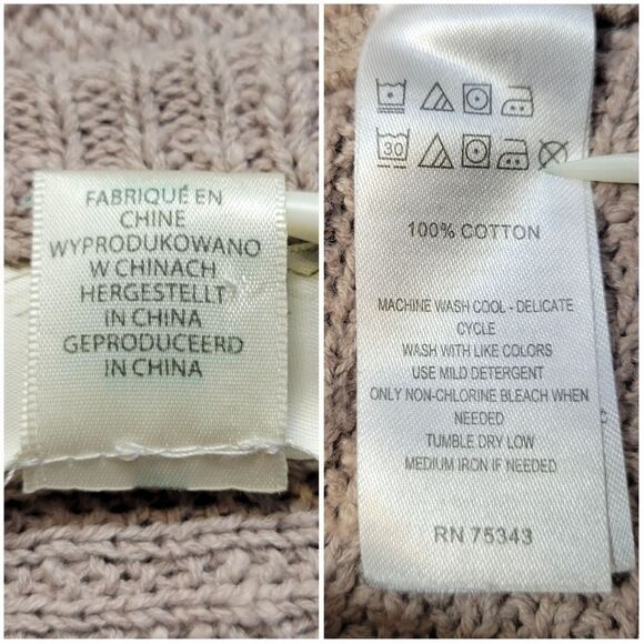 Ruby Moon Cozy Distressed Knit Sweater Taupe Women's Size Medium - Picture 6 of 9